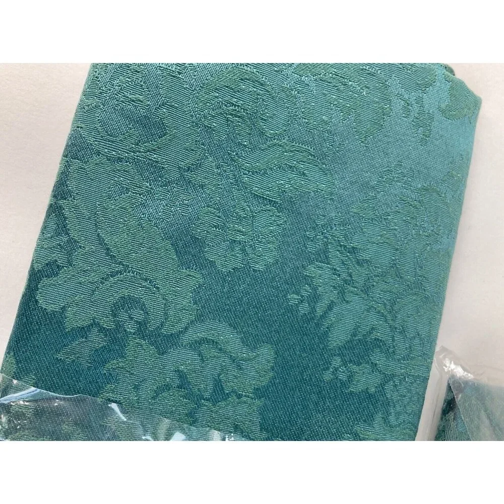 8-Vintage Sears Green Floral Dinner Napkins Soil Release Perm Press